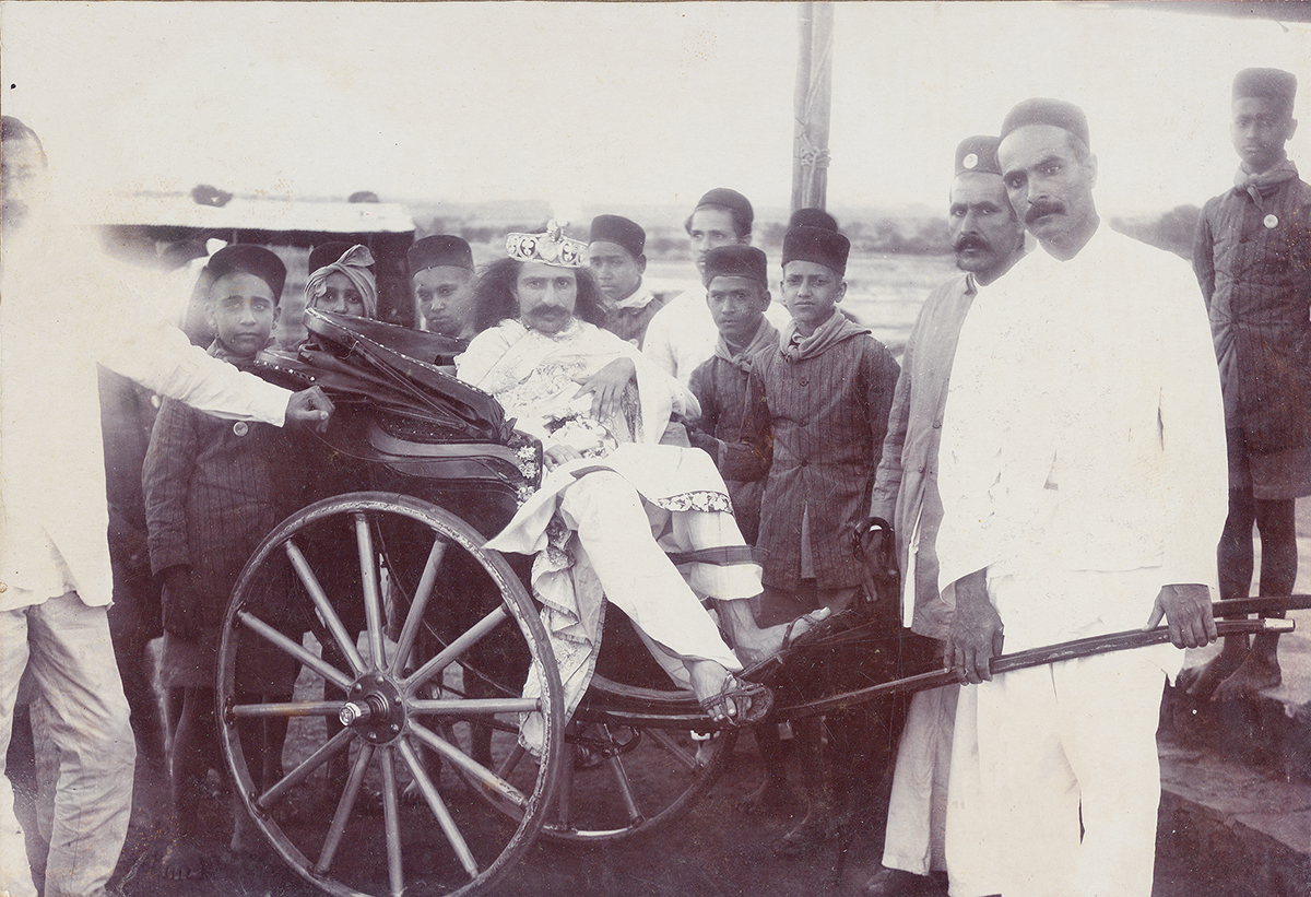28 February 1928 Chanji (left), Jalbhai (in white next to Baba), Baidul and Sailor Mama (on right)