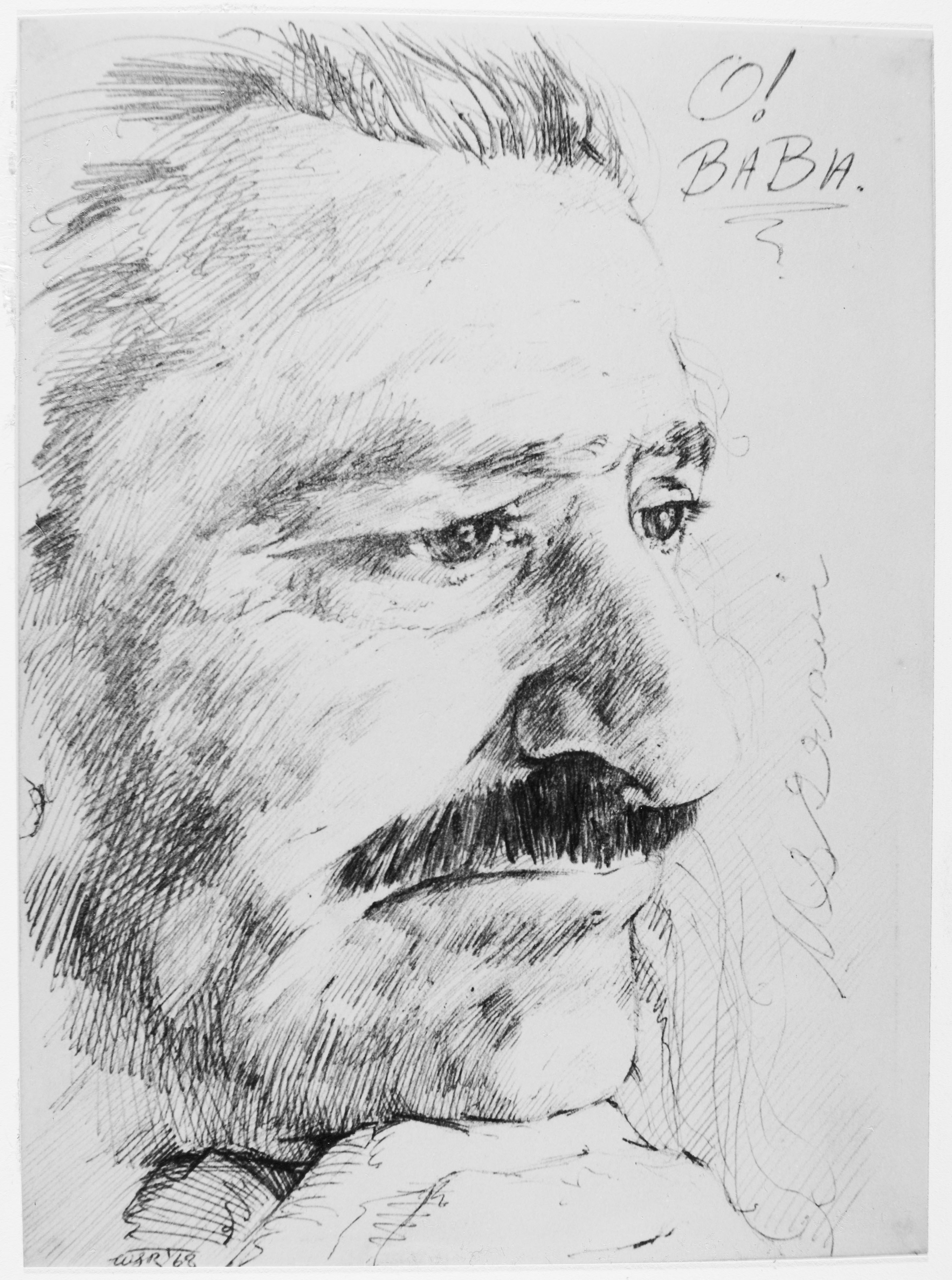 바바가 서명한 빌 리딩의 그림